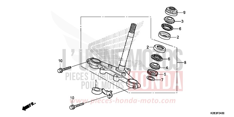 TIGE DE DIRECTION (CRF125F/FB E/H/J) de CRF125F "Petites Roues" EXTREME RED (R292) 2014